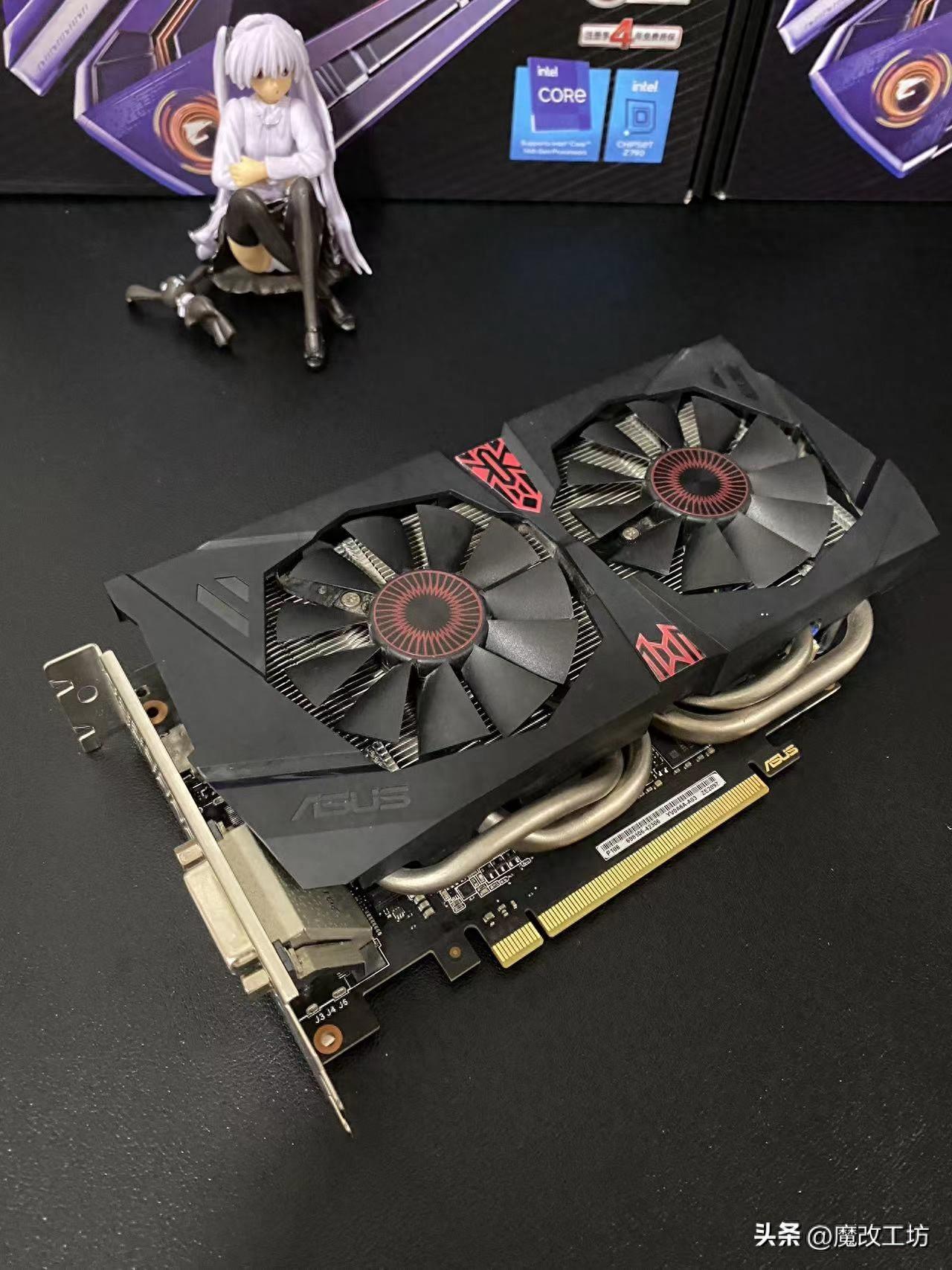 129元华硕猛禽1066G显卡鲁大师跑分23万，4热管豪华散热最高60度