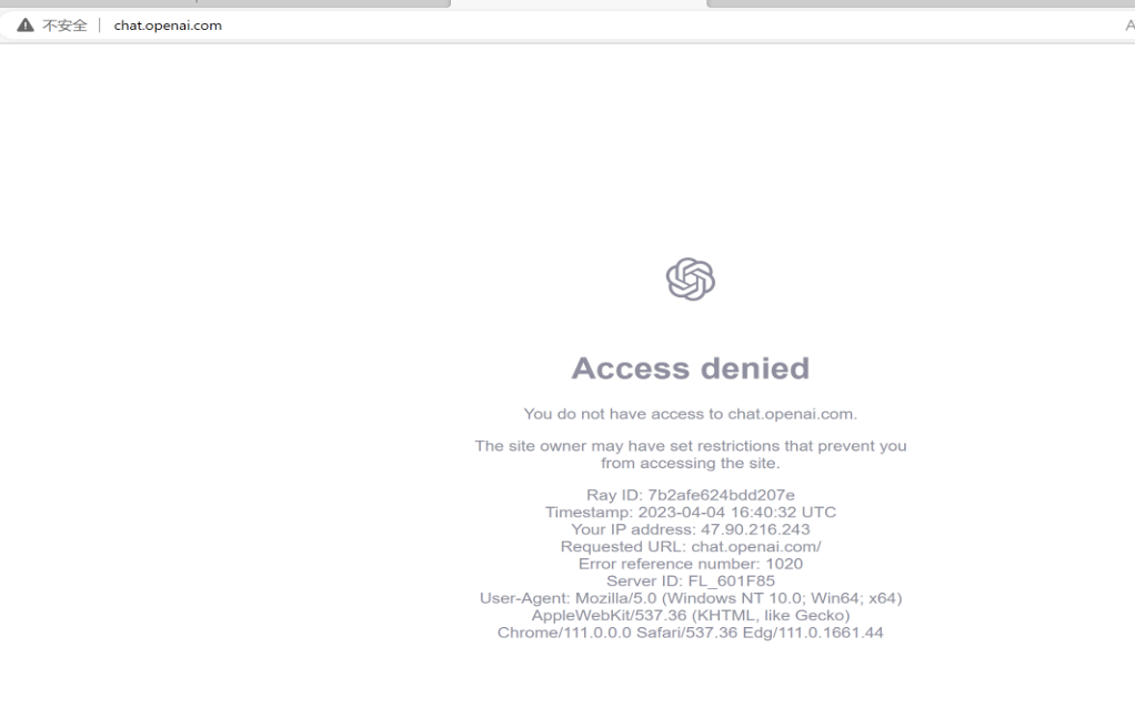 chatgpt大范围封号我不确认,但能确认无法用国外服务器跳转访问