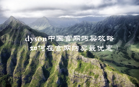 dyson中国官网购买攻略（如何在官网购买最优惠）