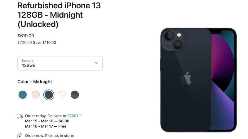 苹果在美推出iPhone 13系列翻新机，唯一购买Pro/Max手机的方式