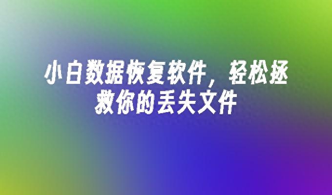 小白数据恢复软件怎么恢复数据
