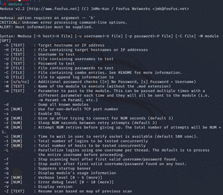 在线密码破解medusa