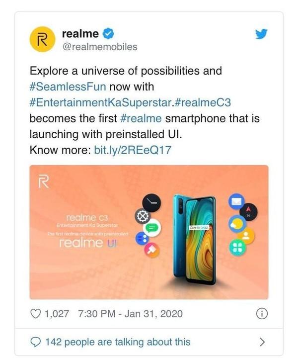 realme印度官网上架realme UI realme 3 Pro可升级