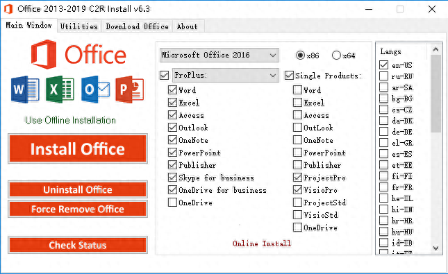 一键安装\破解Office2013-2019所有系列软件，超级好用