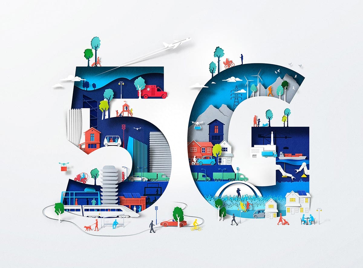 NOKIA 5G剪纸风格插画设计欣赏