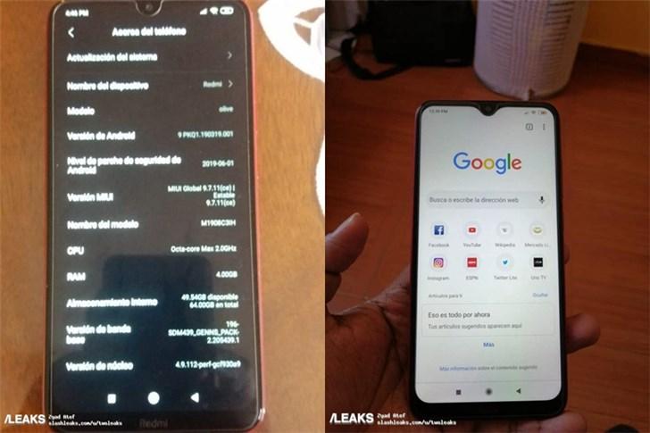Redmi 8A参数曝光：骁龙439，4GB内存，5000mAh电池