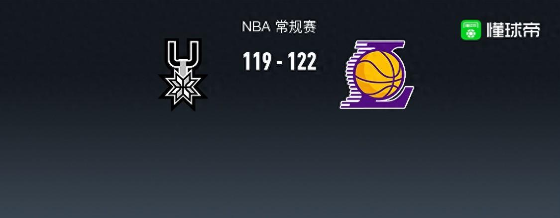 NBA战报：湖人122-119险胜马刺，戴维斯37+10+1