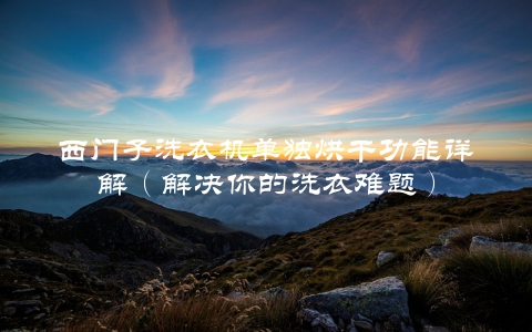 西门子洗衣机单独烘干功能详解（解决你的洗衣难题）