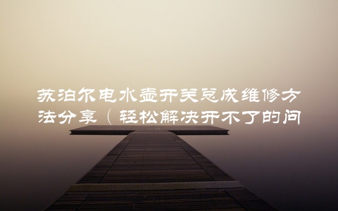 苏泊尔电水壶开关总成维修方法分享（轻松解决开不了的问题）