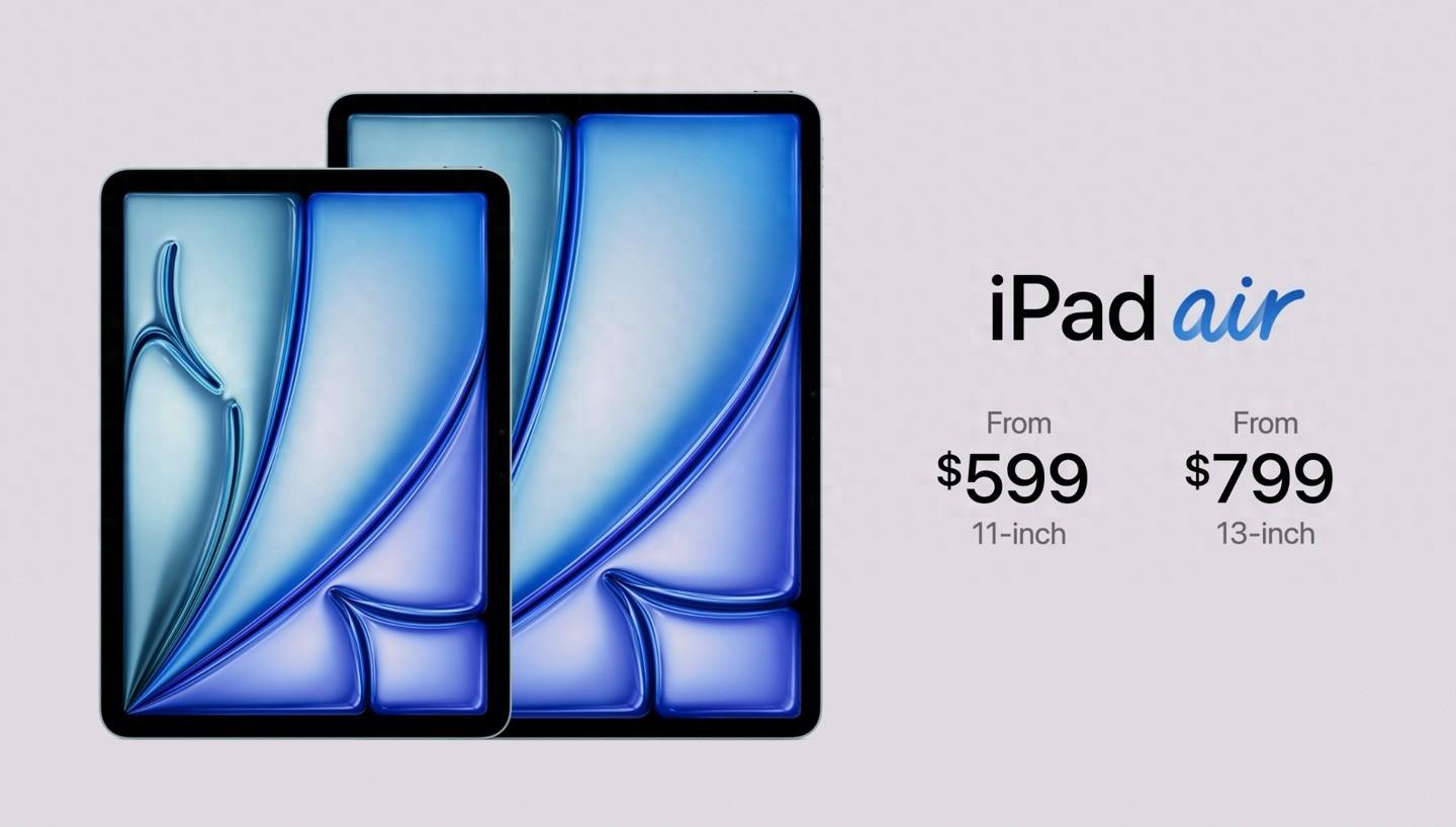 2024款苹果iPad Air新品发布，新增13英寸尺寸版本