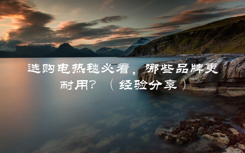 选购电热毯必看，哪些品牌更耐用？（经验分享）