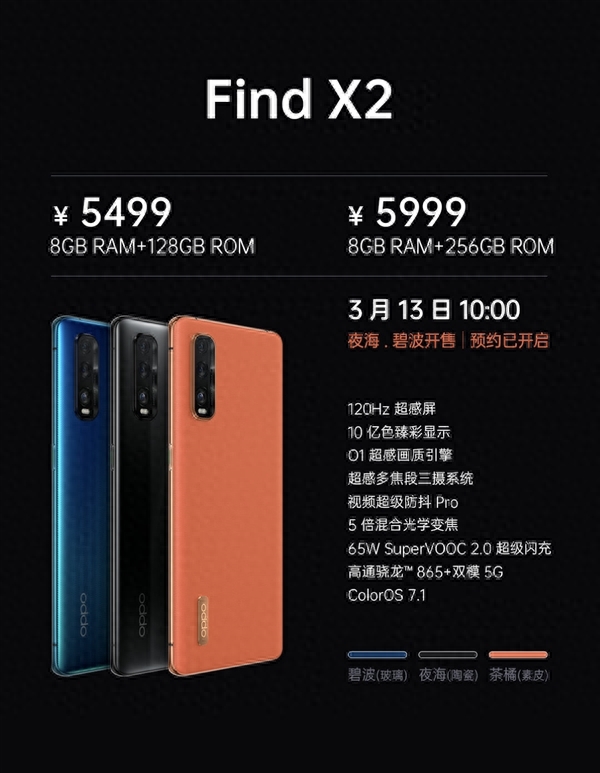OPPO Find X2价格公布：顶配高达6999元