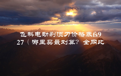 飞科电动剃须刀价格表fs927（哪里买最划算？全网比价攻略）