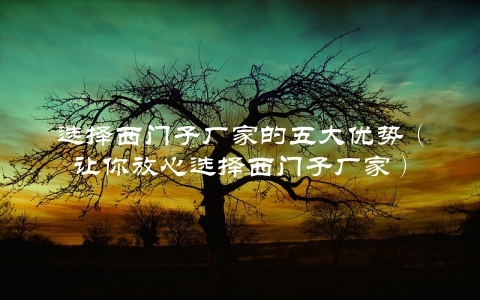 选择西门子厂家的五大优势（让你放心选择西门子厂家）
