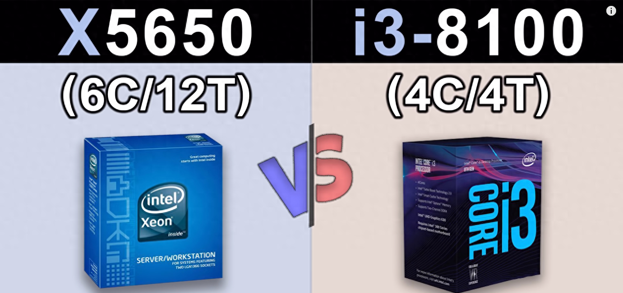 8年前的英特尔服务器CPU，现在如何？X5650对比i3-8100