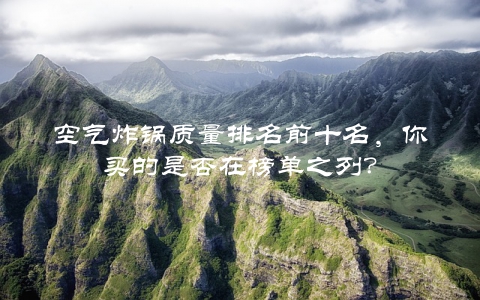 空气炸锅质量排名前十名，你买的是否在榜单之列？