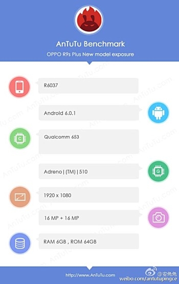 双13MP摄像头 OPPO R9s Plus参数曝光