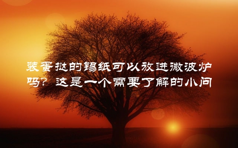 装蛋挞的锡纸可以放进微波炉吗？这是一个需要了解的小问题