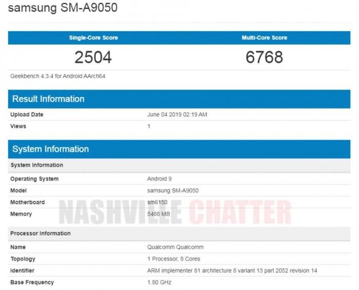 「图」Galaxy A90现身跑分库：骁龙675+6GB内存