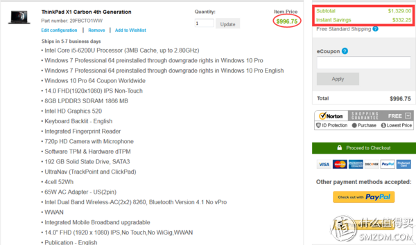 美版 Lenovo 联想 ThinkPad X1 Carbon 笔记本电脑入手晒单及初体验