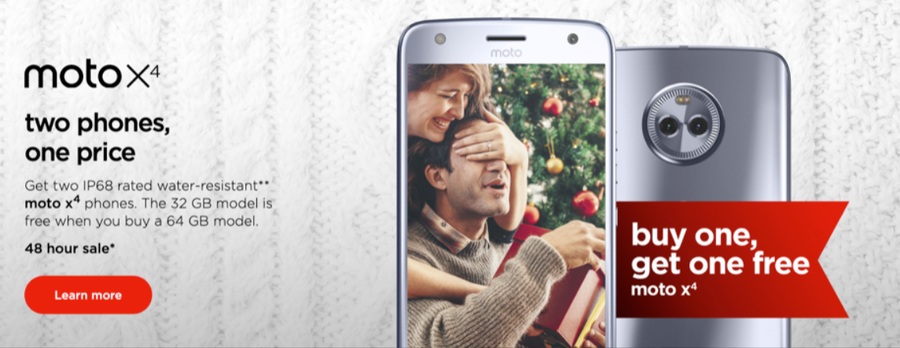 摩托罗拉90周年 美国官网推出买一送一限时优惠活动