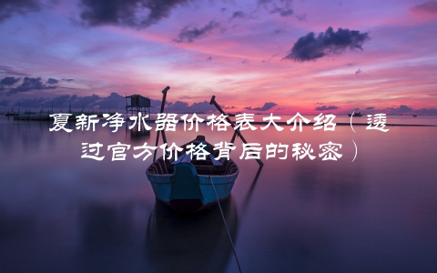 夏新净水器价格表大介绍（透过官方价格背后的秘密）