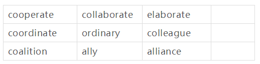 英语晨读Day 54：合作/联盟