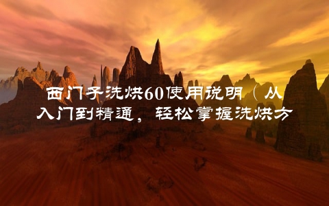 西门子洗烘60使用说明（从入门到精通，轻松掌握洗烘方法）