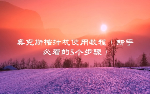 奥克斯榨汁机使用教程（新手必看的5个步骤）