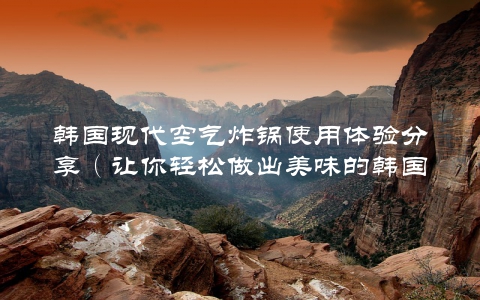 韩国现代空气炸锅使用体验分享（让你轻松做出美味的韩国料理）
