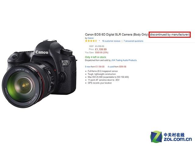 即将换代？ 佳能EOS 6D海外开始停产
