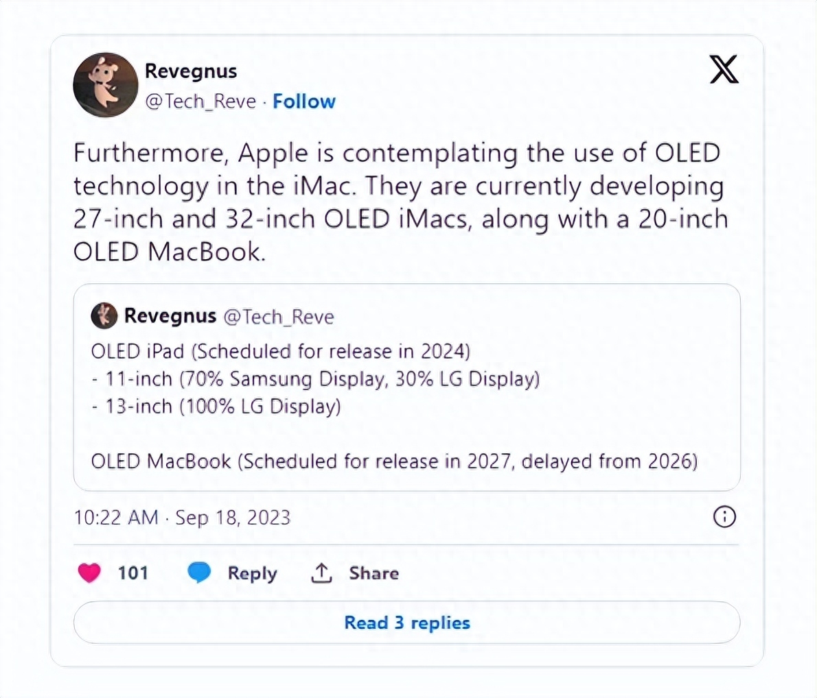 苹果电脑、平板全要上OLED屏，价格要上天？