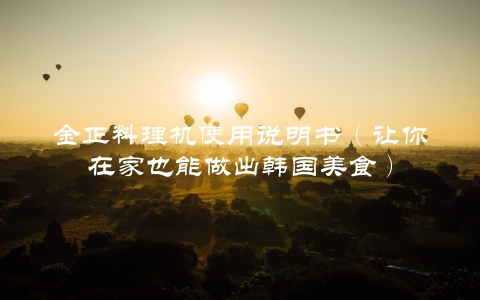 金正料理机使用说明书（让你在家也能做出韩国美食）