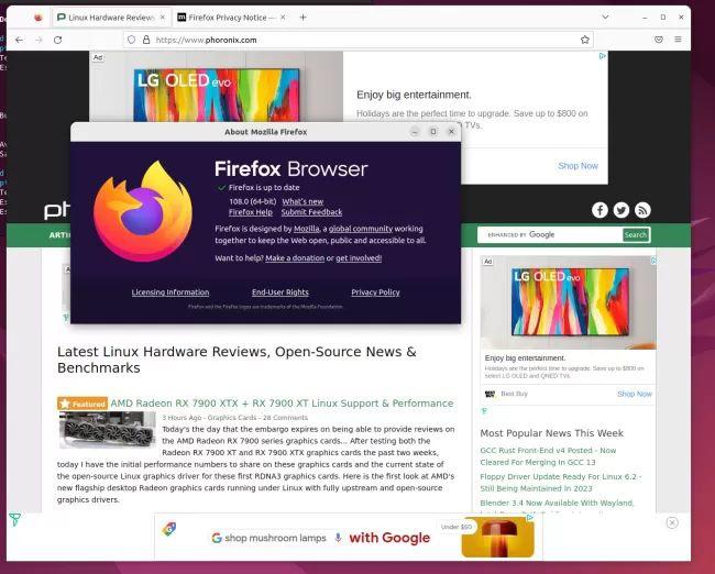 支持 WebMIDI，火狐浏览器 Firefox 108 稳定版已开放下载