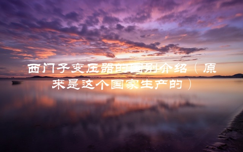 西门子变压器的国别介绍（原来是这个国家生产的）