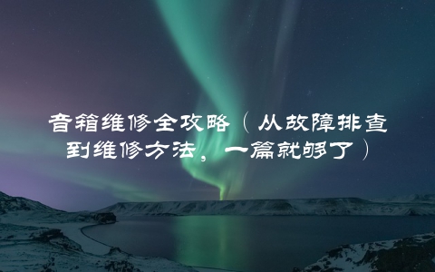 音箱维修全攻略（从故障排查到维修方法，一篇就够了）