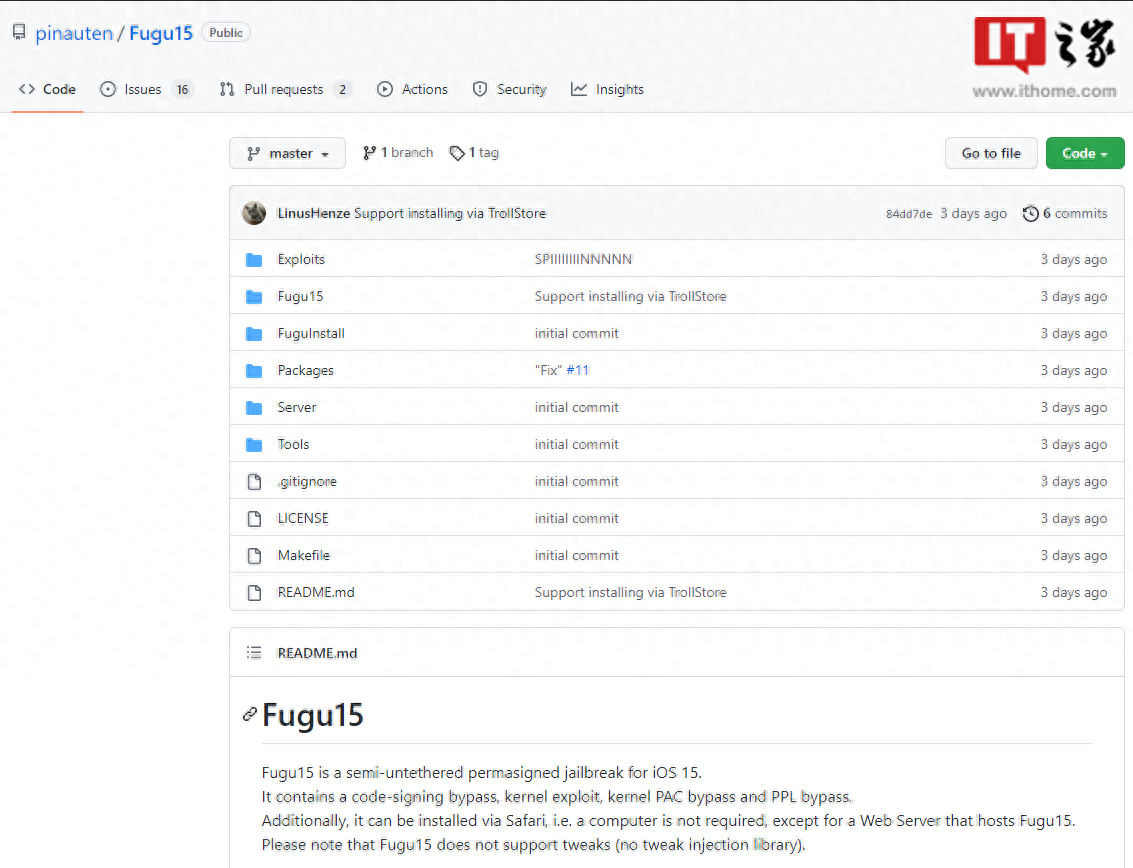 苹果 iOS 15“不完美”越狱工具 Fugu15 发布