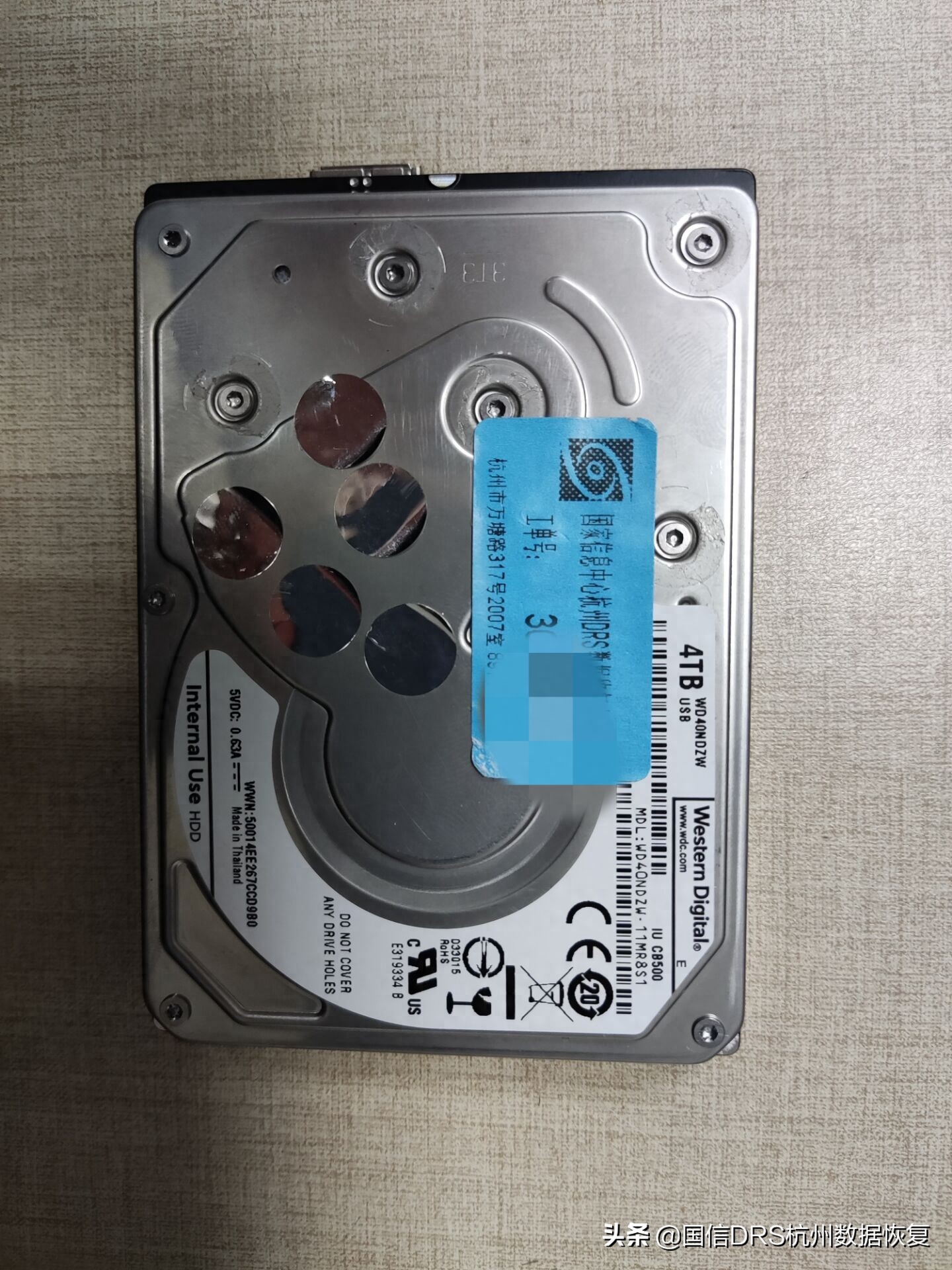 移动硬盘数据恢复之WD4T二次开盘固件190模块修复成功