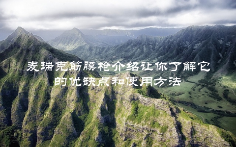 麦瑞克筋膜枪介绍让你了解它的优缺点和使用方法