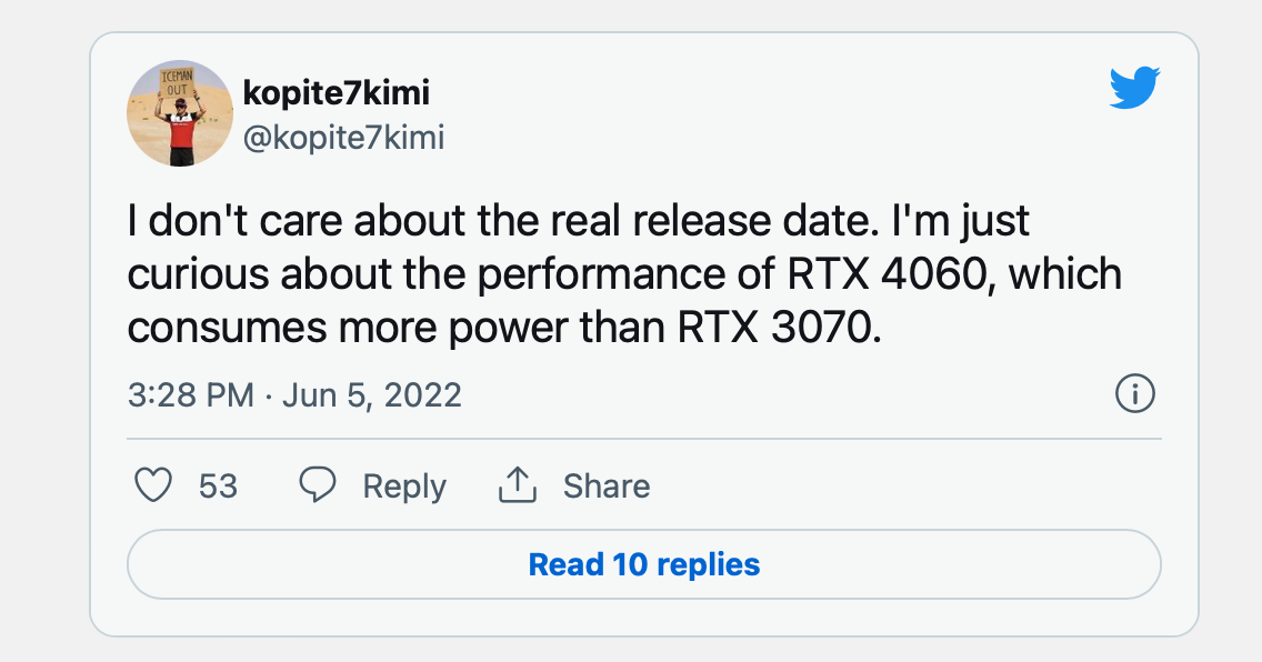 英伟达 RTX 4060 爆料，功耗比 RTX 3070 更高