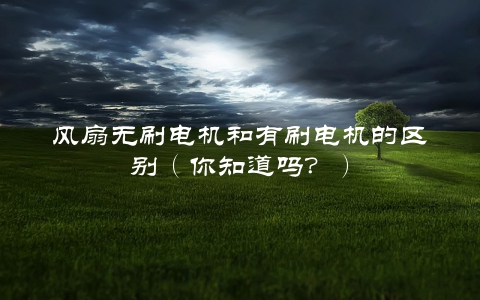 风扇无刷电机和有刷电机的区别（你知道吗？）