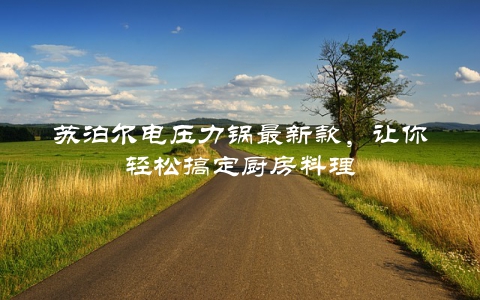 苏泊尔电压力锅最新款，让你轻松搞定厨房料理