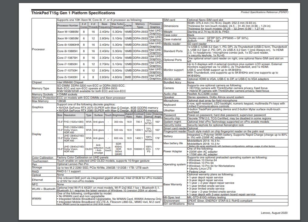 ThinkPad 游戏本官方配置单曝光:i9-10980HK+RTX 2080 Super