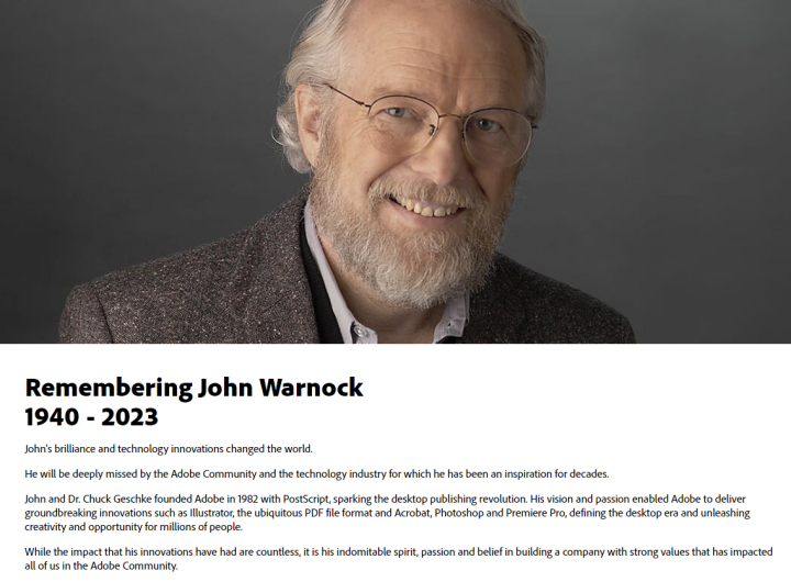 “Adobe 之父”去世，享年82岁！