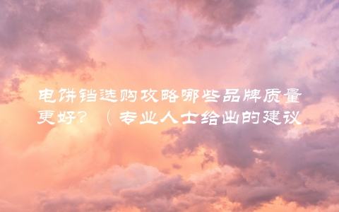 电饼铛选购攻略哪些品牌质量更好？（专业人士给出的建议）