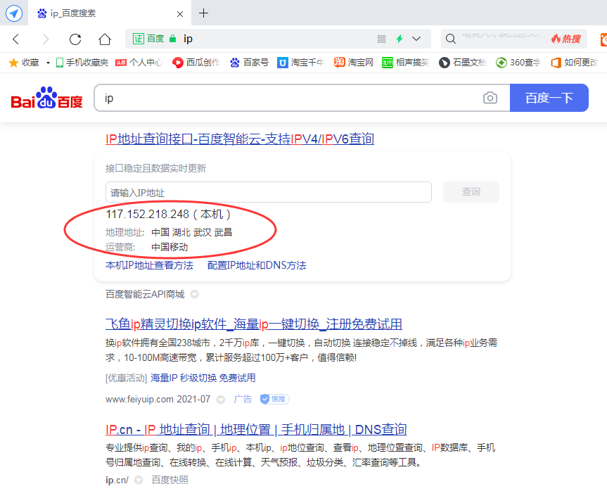 如何查询电脑在互联网、局域网中的ip地址？
