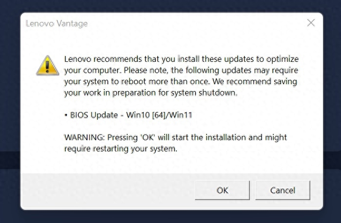 部分海外联想 / 拯救者用户反馈更新 BIOS 后无法启动 Windows