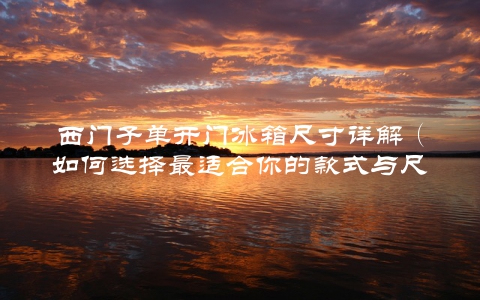 西门子单开门冰箱尺寸详解（如何选择最适合你的款式与尺寸）