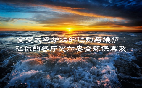 食堂大电炉灶的选购与维护（让你的餐厅更加安全环保高效）