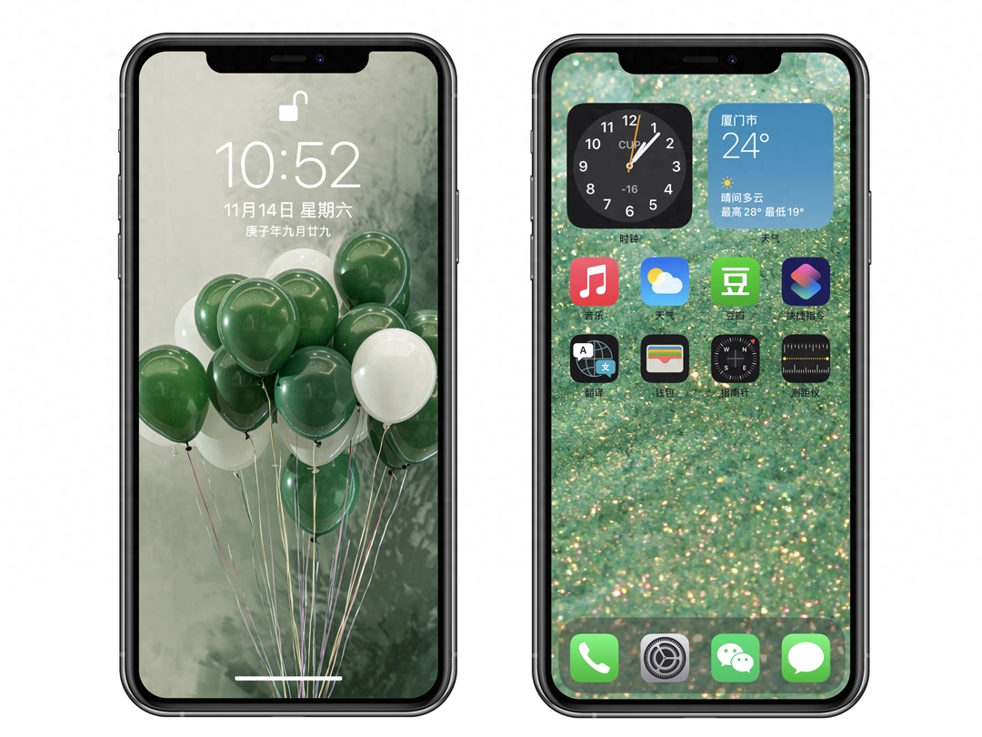 精美绿色主题壁纸套图,壁纸锁屏一套搞定